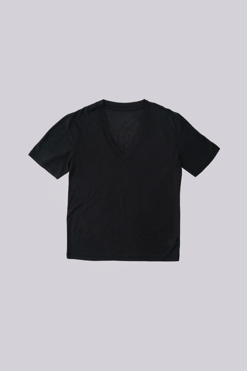 Project Wave - Korean Women Fashion - #shopsmall - Silky V-neck Half Sleeved Tee - 6