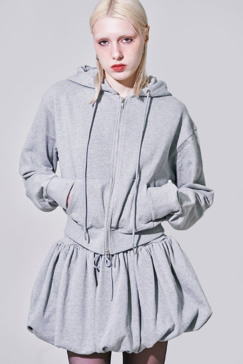Project Wave - Korean Women Fashion - #vintageinspired - Sweat Crop Hoodie Jacket - 4