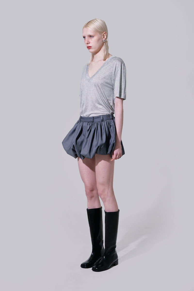 Project Wave - Korean Women Fashion - #vintagekidsstyle - Silky V-neck Half Sleeved Tee - 2