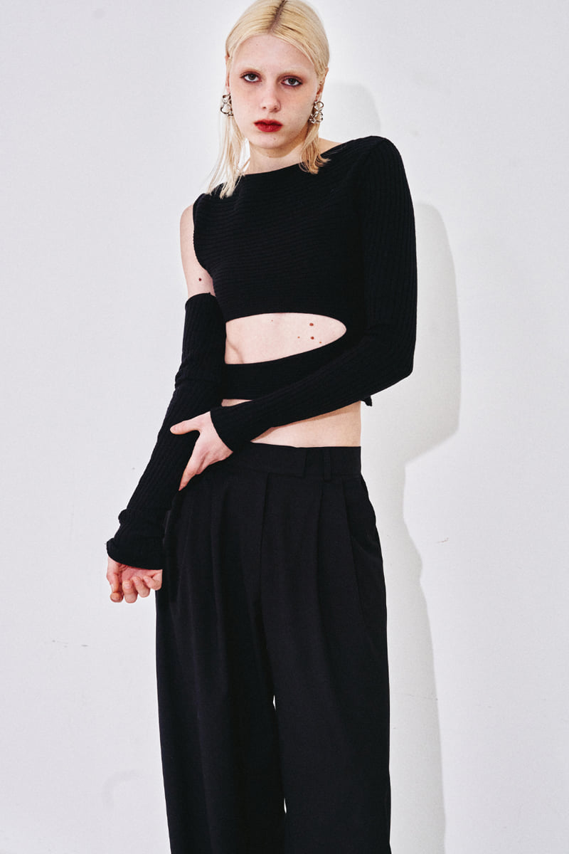 Project Wave - Korean Women Fashion - #womensfashion - Cutout Slit Ribbed Knit Top - 6