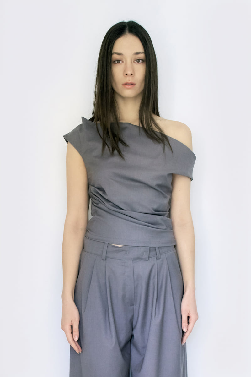 Project Wave - Korean Women Fashion - #momslook - Mare Unbalance Top - 4