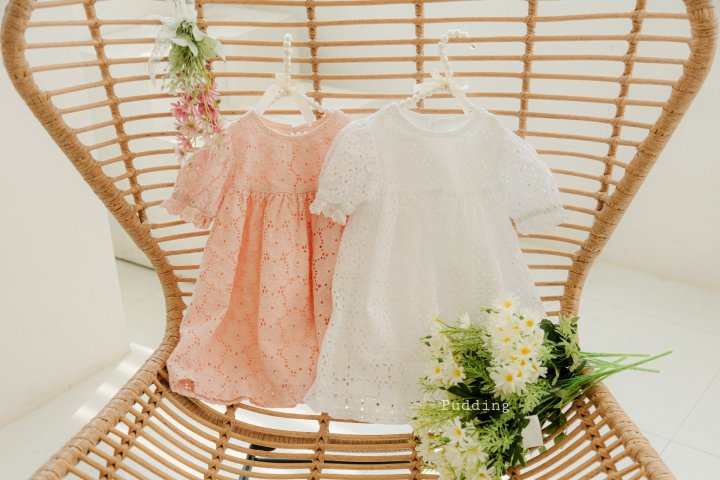 Pudding - Korean Children Fashion - #Kfashion4kids - Embroidered One-piece