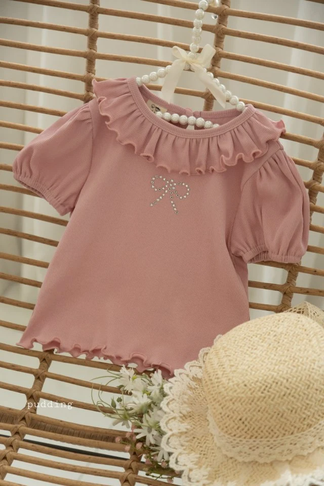 Pudding - Korean Children Fashion - #kidzfashiontrend - Ribbon Tee - 4