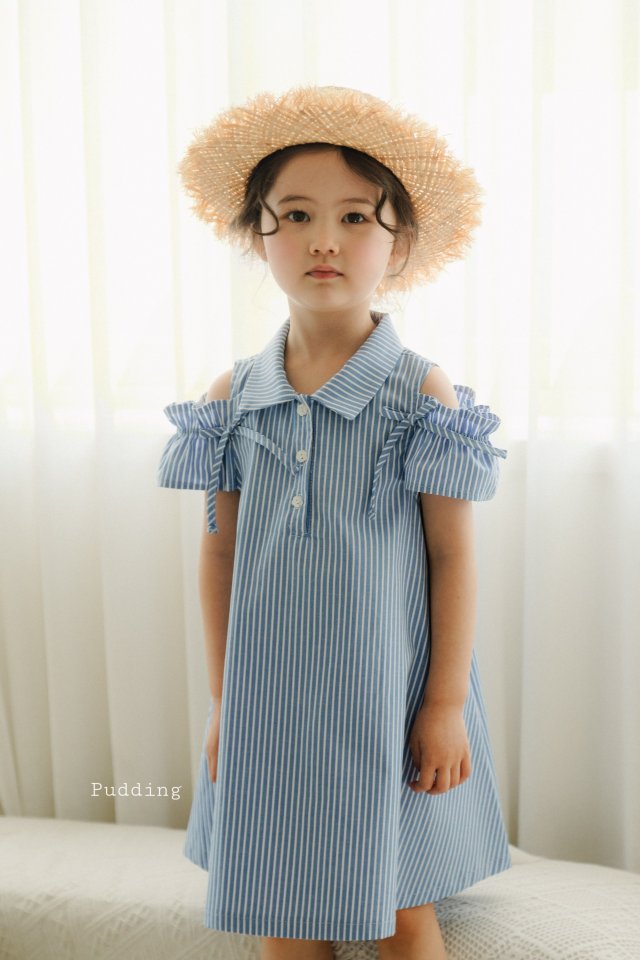 Pudding - Korean Children Fashion - #childofig - Kara Striped One-piece