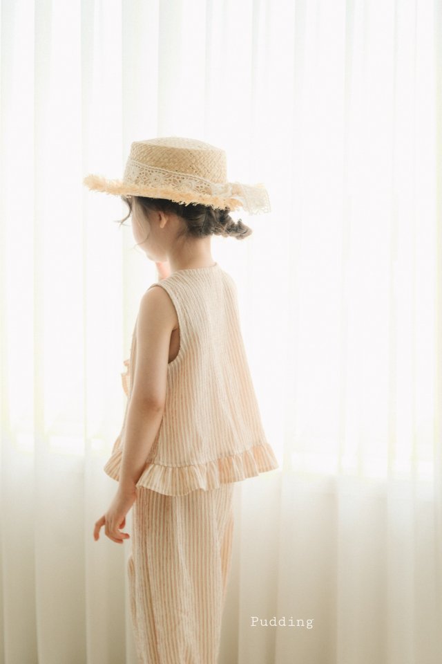 Pudding - Korean Children Fashion - #childofig - Striped Top Bottom Set - 3
