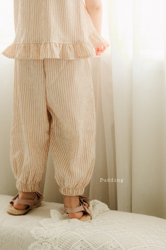 Pudding - Korean Children Fashion - #childrensboutique - Striped Top Bottom Set - 5