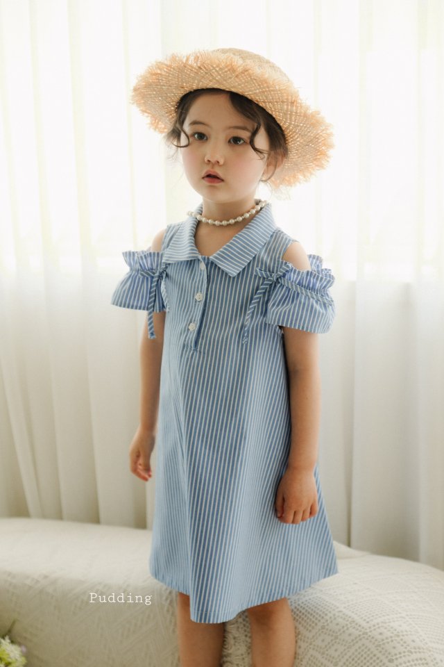 Pudding - Korean Children Fashion - #designkidswear - Kara Striped One-piece - 3