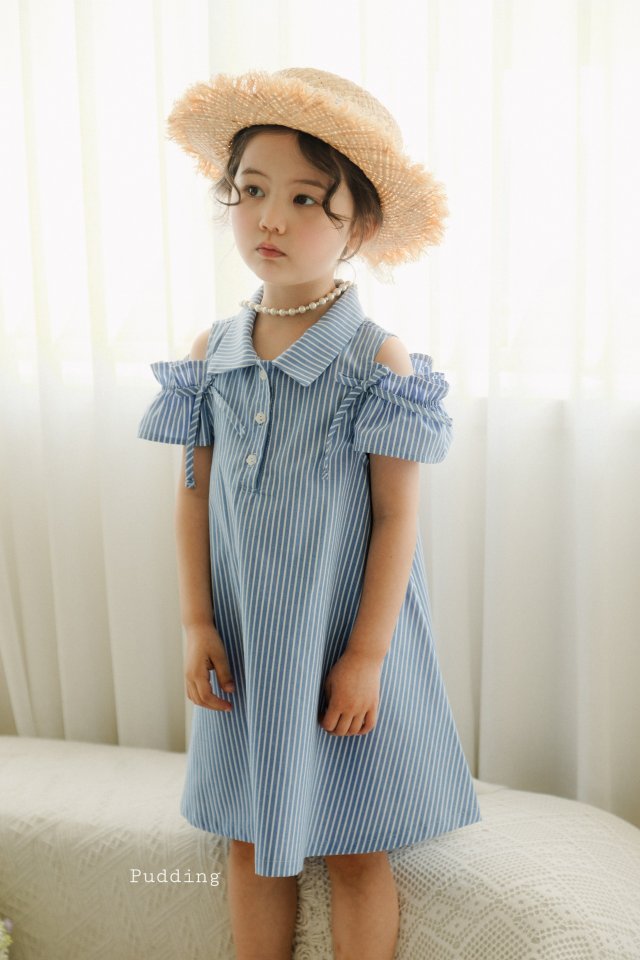 Pudding - Korean Children Fashion - #designkidswear - Kara Striped One-piece - 4