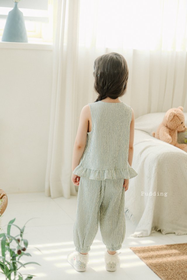Pudding - Korean Children Fashion - #discoveringself - Striped Top Bottom Set - 7