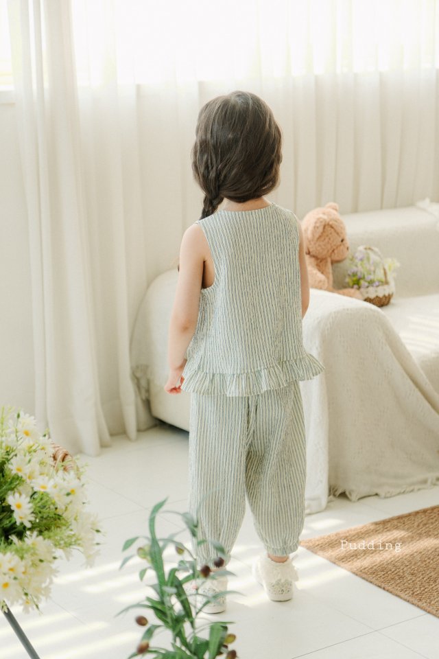 Pudding - Korean Children Fashion - #fashionkids - Striped Top Bottom Set - 8