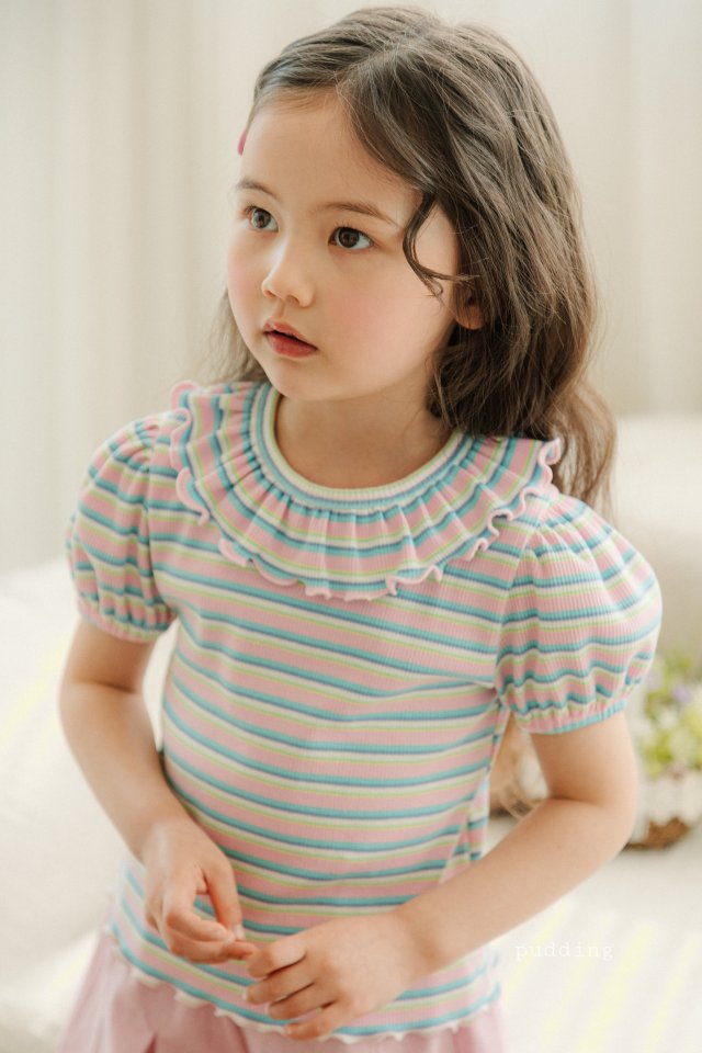 Pudding - Korean Children Fashion - #fashionkids - Stripe Tee