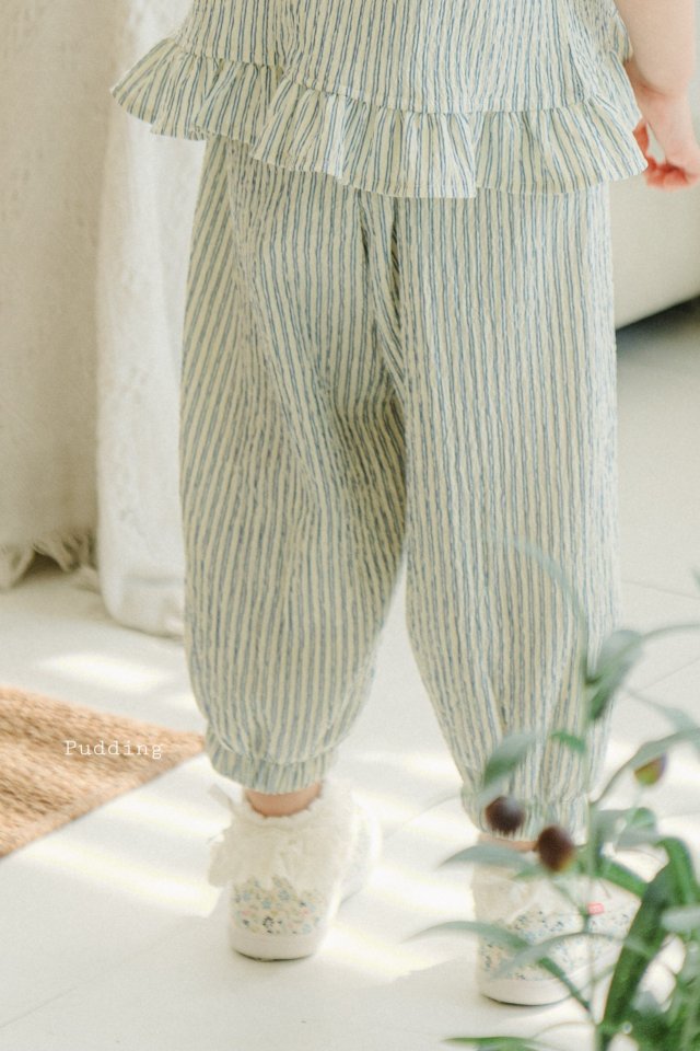Pudding - Korean Children Fashion - #kidsstore - Striped Top Bottom Set - 10
