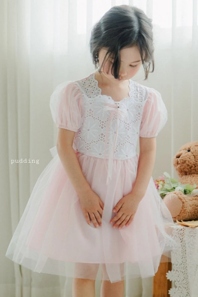 Pudding - Korean Children Fashion - #kidzfashiontrend - Lace One-piece