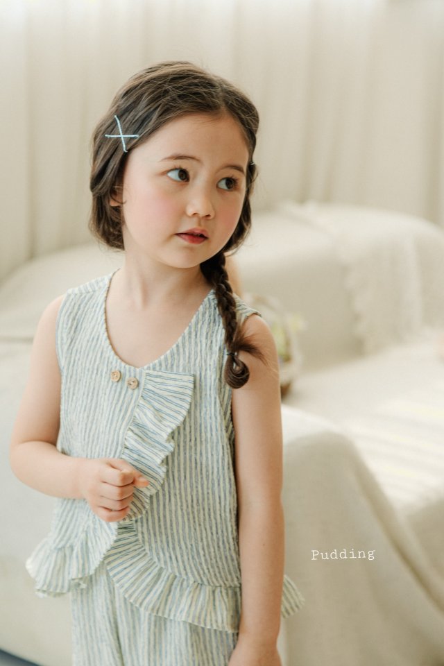 Pudding - Korean Children Fashion - #kidzfashiontrend - Striped Top Bottom Set - 11