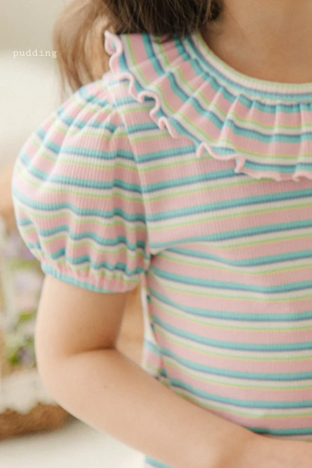 Pudding - Korean Children Fashion - #kidsstore - Stripe Tee - 4