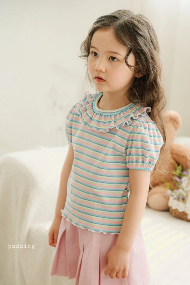 Pudding - Korean Children Fashion - #littlefashionista - Stripe Tee - 6