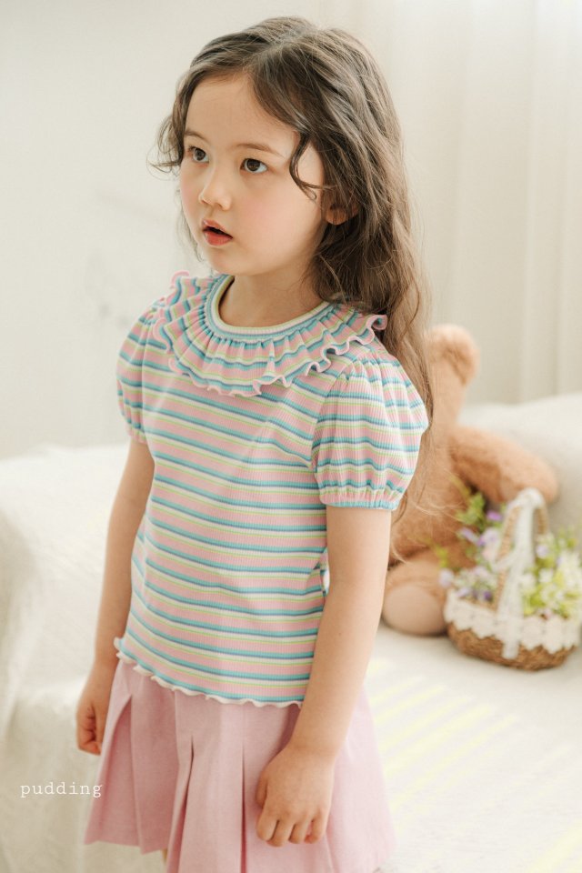 Pudding - Korean Children Fashion - #magicofchildhood - Stripe Tee - 7