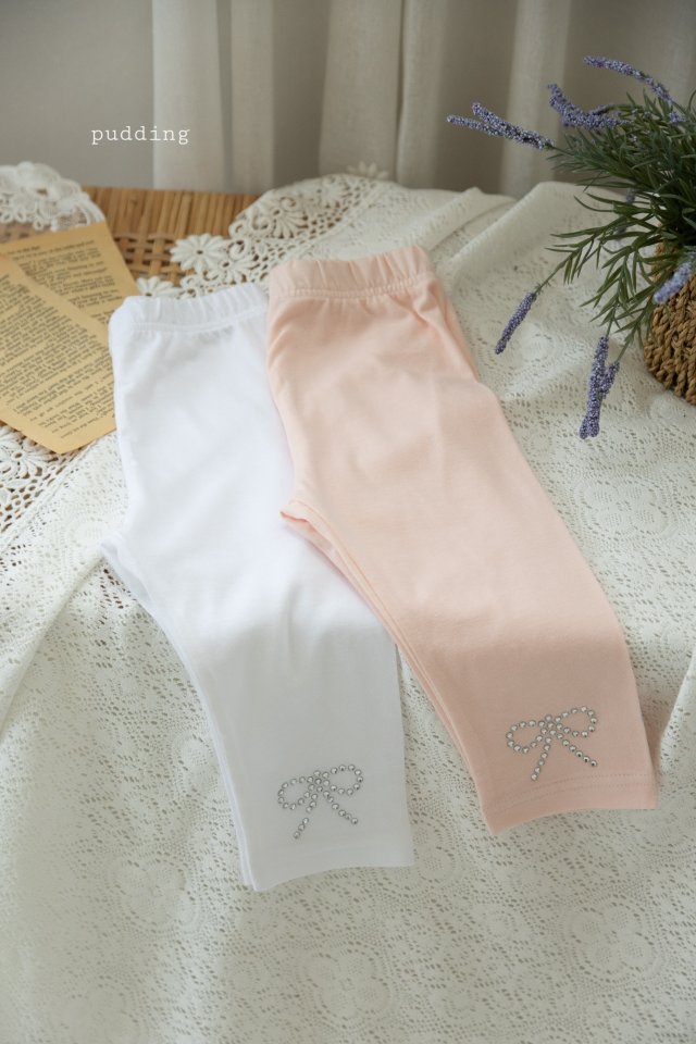 Pudding - Korean Children Fashion - #magicofchildhood - Ribbon Leggings - 2