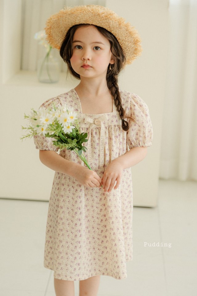 Pudding - Korean Children Fashion - #minifashionista - Flower One-piece - 9