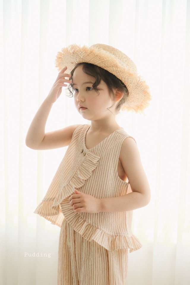 Pudding - Korean Children Fashion - #minifashionista - Striped Top Bottom Set