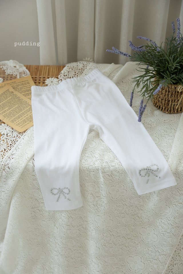 Pudding - Korean Children Fashion - #minifashionista - Ribbon Leggings - 3