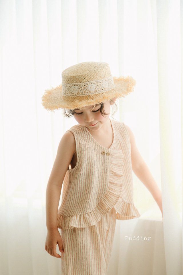 Pudding - Korean Children Fashion - #prettylittlegirls - Striped Top Bottom Set - 2