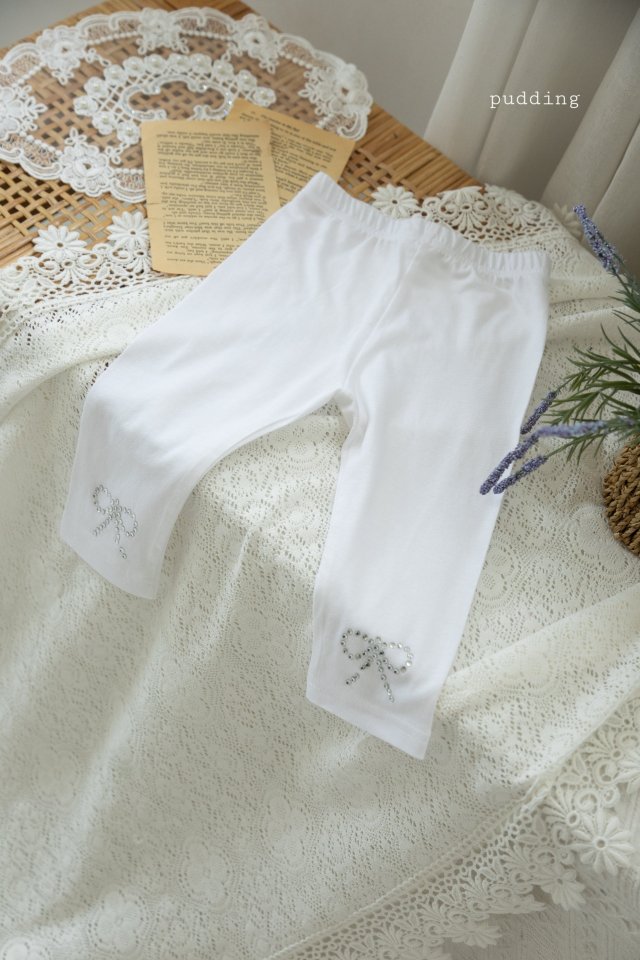 Pudding - Korean Children Fashion - #minifashionista - Ribbon Leggings - 4