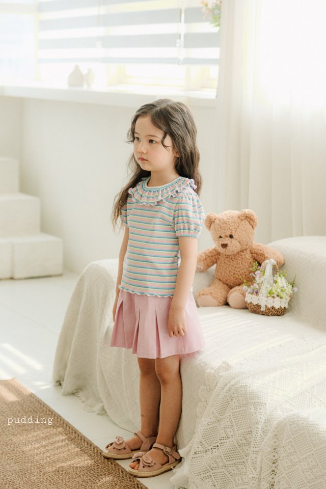 Pudding - Korean Children Fashion - #stylishchildhood - Stripe Tee - 12