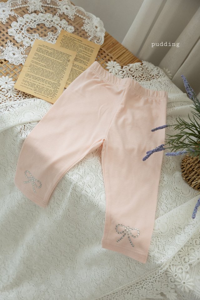 Pudding - Korean Children Fashion - #toddlerclothing - Ribbon Leggings - 6