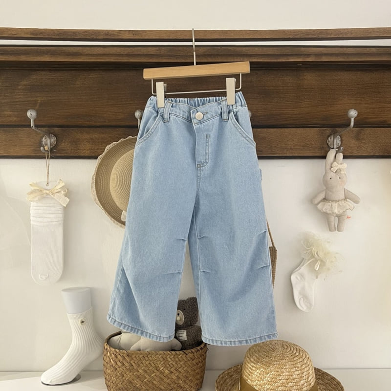 Raleelounge - Korean Children Fashion - #kidsshorts - Pintuck Denim Pants - 3