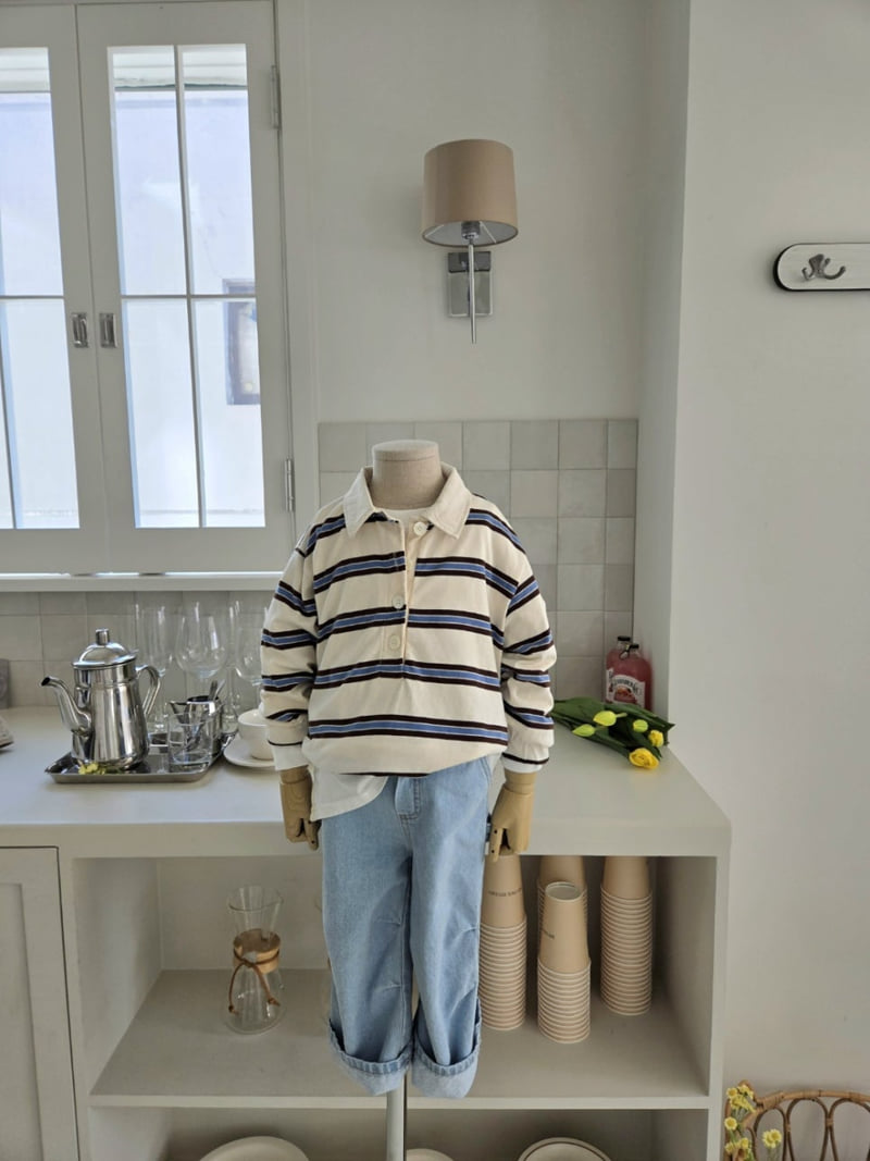 Raleelounge - Korean Children Fashion - #magicofchildhood - Stripe Collar Tee - 3