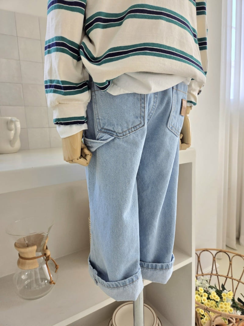 Raleelounge - Korean Children Fashion - #minifashionista - Pintuck Denim Pants - 9