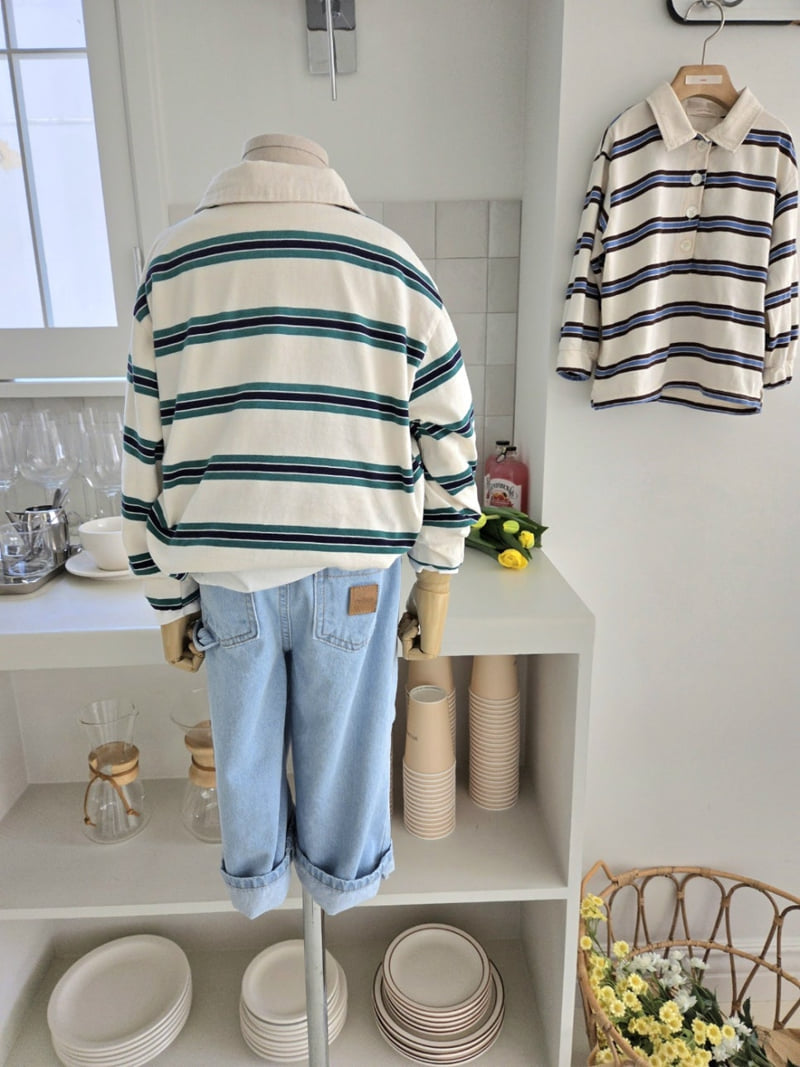 Raleelounge - Korean Children Fashion - #prettylittlegirls - Stripe Collar Tee - 5