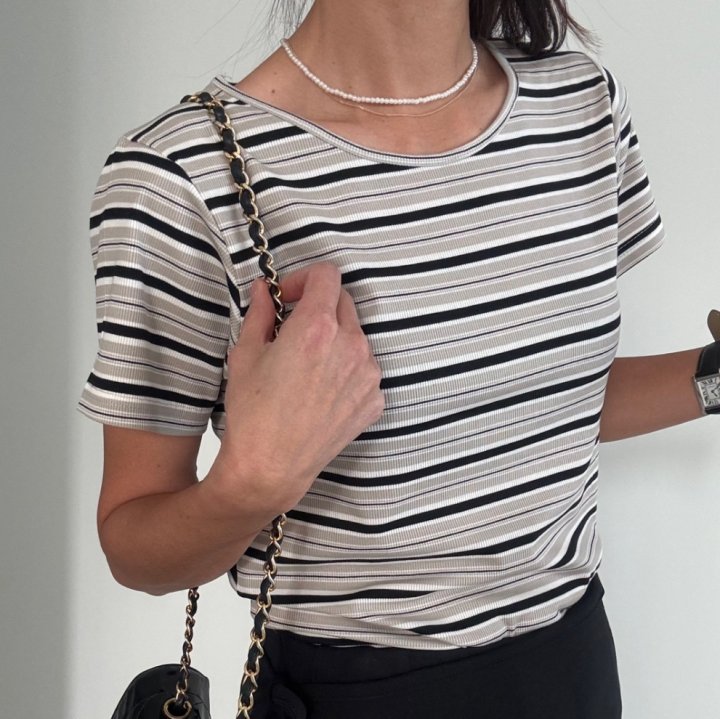 Ripple - Korean Women Fashion - #momslook - Chloe Stripe Tee