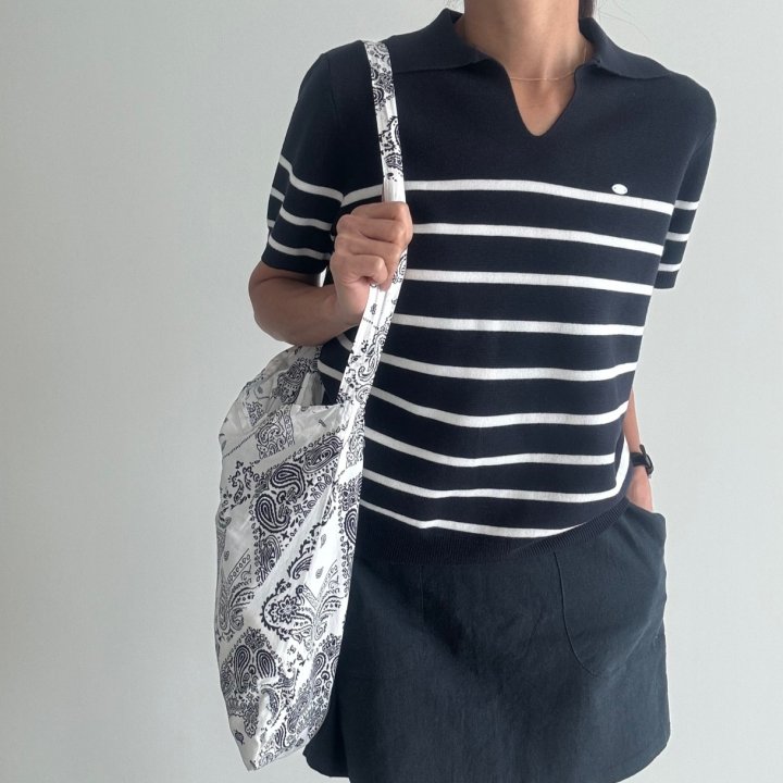 Ripple - Korean Women Fashion - #womensfashion - Half Stripe Knit - 4