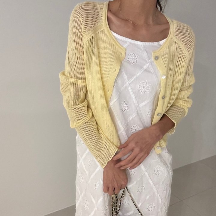 Ripple - Korean Women Fashion - #momslook - Creamy Cardigan - 2