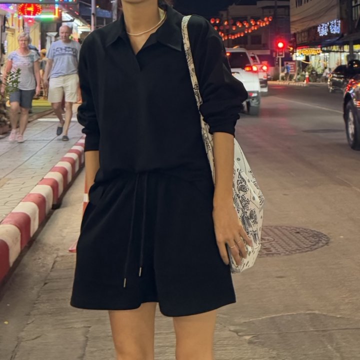 Ripple - Korean Women Fashion - #thelittlethings - Dinner Picket Top Shorts Set - 4