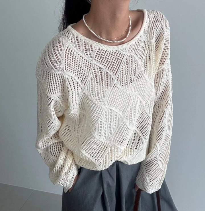 Ripple - Korean Women Fashion - #romanticstyle - Lace Knit - 2