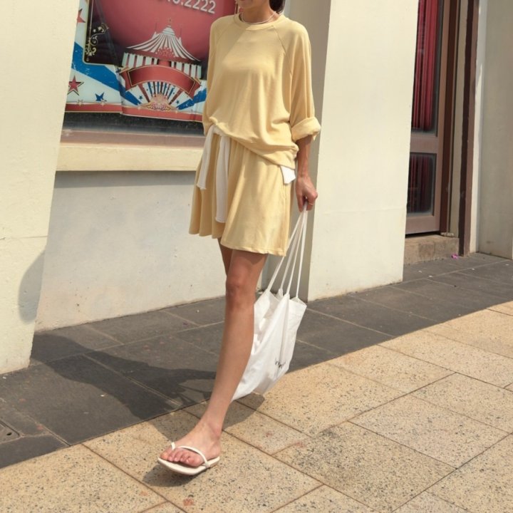 Ripple - Korean Women Fashion - #thatsdarling - Milk Top Flare Skirt Set