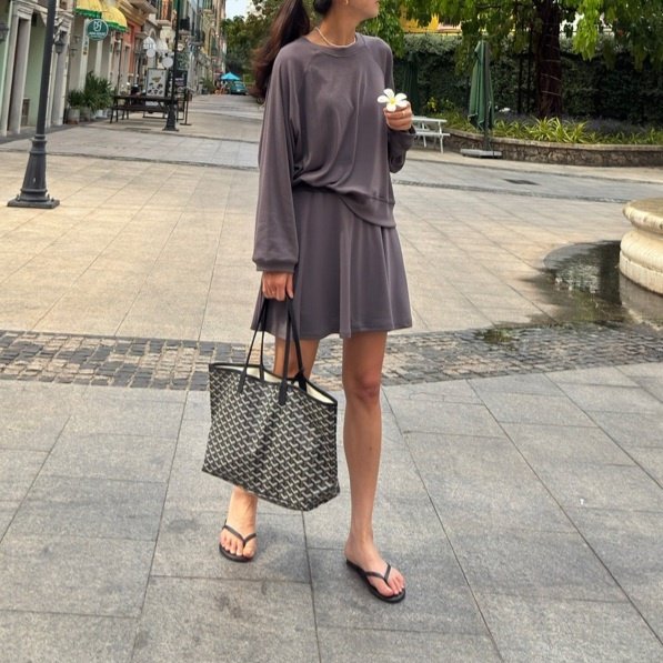 Ripple - Korean Women Fashion - #momslook - Milk Top Flare Skirt Set - 4