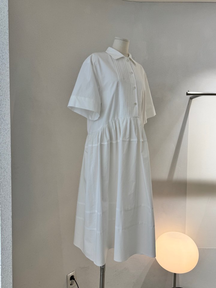 Roomk - Korean Women Fashion - #restrostyle - Pintuck One-piece