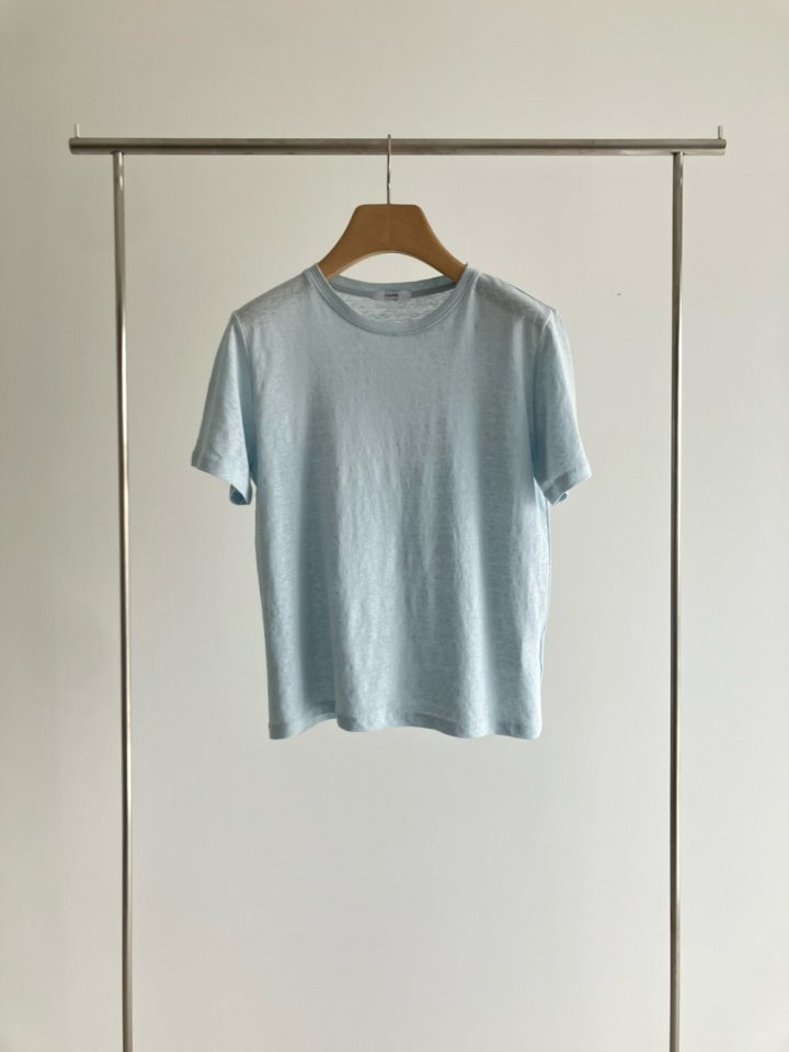 Roomk - Korean Women Fashion - #vintagekidsstyle - Linen Short Sleeved Tee