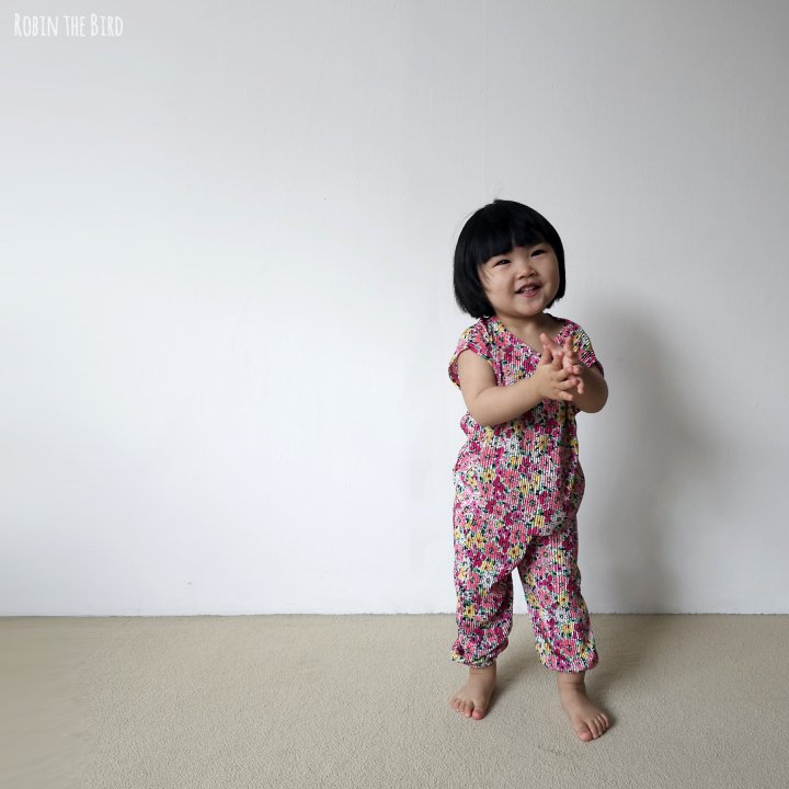 Saerobin - Korean Baby Fashion - #babyboutique - Floral Pleated Top Bottom Set - 4