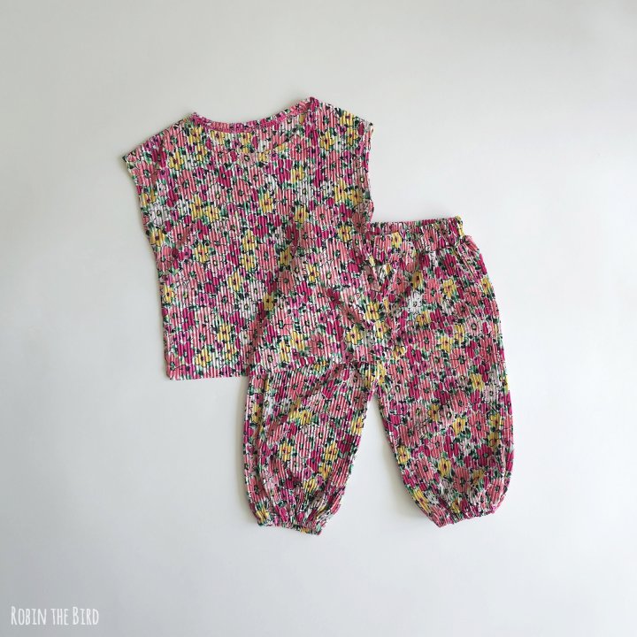 Saerobin - Korean Baby Fashion - #babylifestyle - Floral Pleated Top Bottom Set - 9