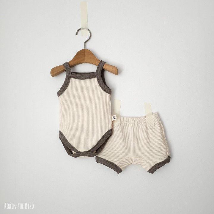 Saerobin - Korean Baby Fashion - #babyootd - Modal Sleeveless Body Suit Top Bottom Set - 2