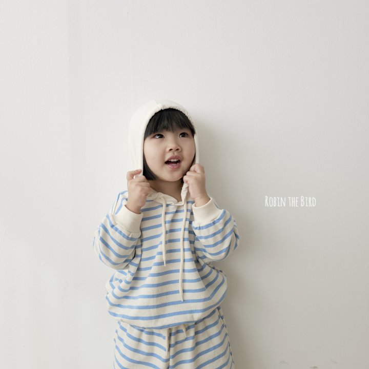Saerobin - Korean Baby Fashion - #babyootd - Striped Hood Shorts Top Bottom Set - 4