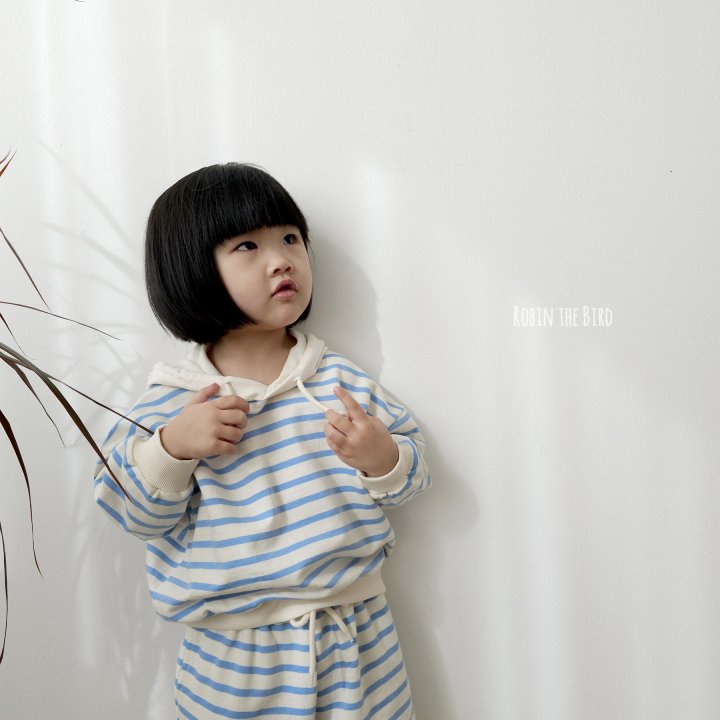 Saerobin - Korean Baby Fashion - #babyoutfit - Striped Hood Shorts Top Bottom Set - 5