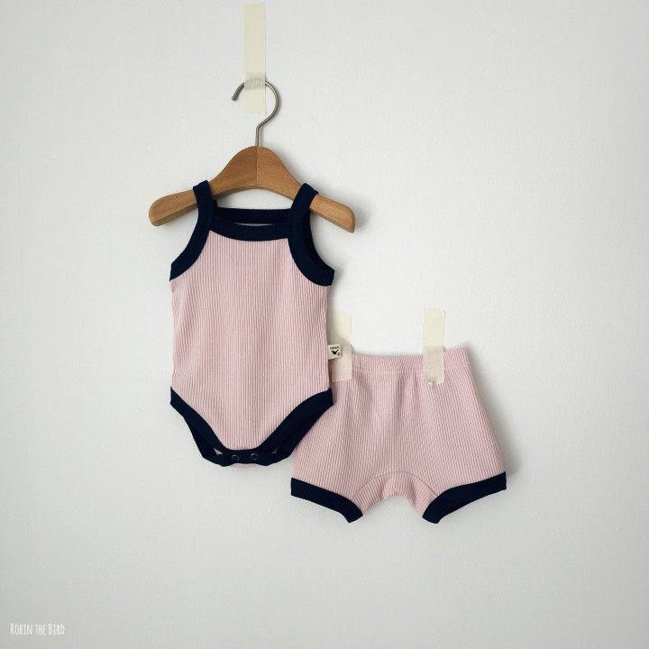 Saerobin - Korean Baby Fashion - #babyoutfit - Modal Sleeveless Body Suit Top Bottom Set - 4