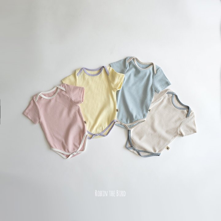Saerobin - Korean Baby Fashion - #babyoutfit - Modal Ribbed Short Sleeved Body Suit