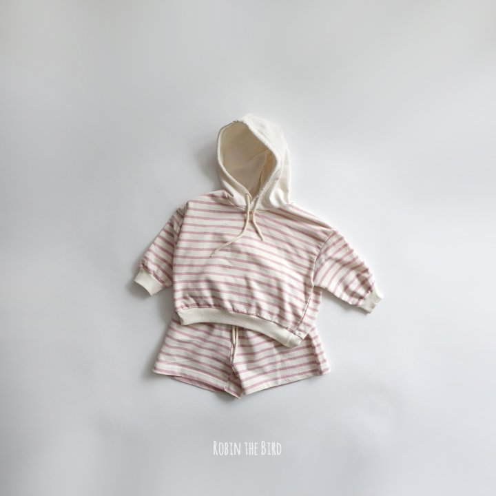 Saerobin - Korean Baby Fashion - #onlinebabyboutique - Striped Hood Shorts Top Bottom Set - 7